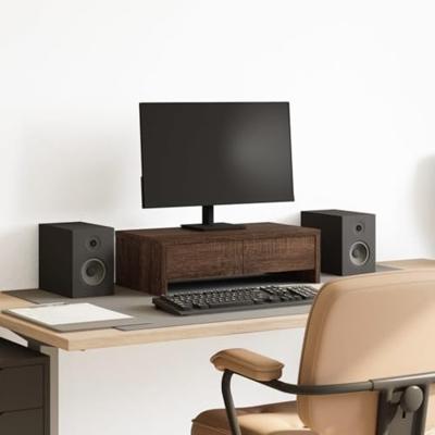 VidaXL Monitorstandaard met lades 50x27x15 cm hout bruin eikenkleurig VidaXL Monitorstandaard met lades 50x27x15 cm hout bruin eikenkleurig