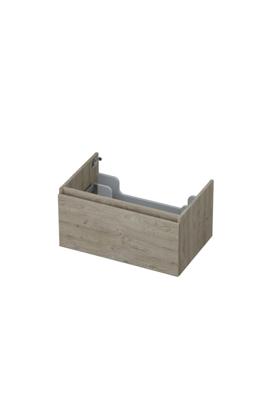 Onderkast INK 1 lade greeploos met houten keerlijst 70 cm x 45 cm x 35 cm Greige eiken 1257519