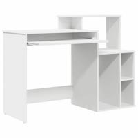 Bureau met Opbergruimte Wit 120,5 x 44 x 88,5 cm Bewerkt hout - thumbnail