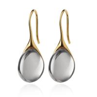 LGT JWLS Druppel Oorbellen voor Dames - Verguld met Smokey Zirkonia Druppelstenen - thumbnail