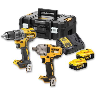 DEWALT DCK2077P2T-QW Accu Combiset 18V XR - Inclusief 2x 5.0Ah Accu, Lader en Koffer