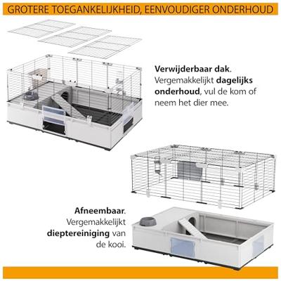 FERPLAST Modular 2 - kooi voor konijn en cavia domestica - 109 x 72 x 56cm