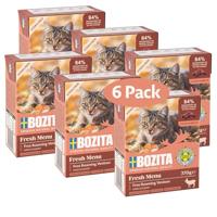 Bozita Sterilised natvoer-hapjes voor katten in gelei met hert, 6 stuks Tetra Pack 370 g kattenvoer zonder granen en suiker - kattenvoer met 7,5% proteïne en 5% vetgehalte, zonder genetische - thumbnail