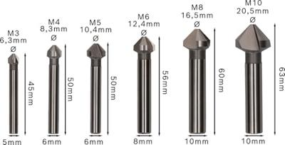 Bosch Accessoires 6-delige set conische verzinkboren 45; 63 mm / 510 mm / 6,3; 8,3; 10,4; 12,4; 16,5; 20,5 mm 6st - 2608597527 - thumbnail