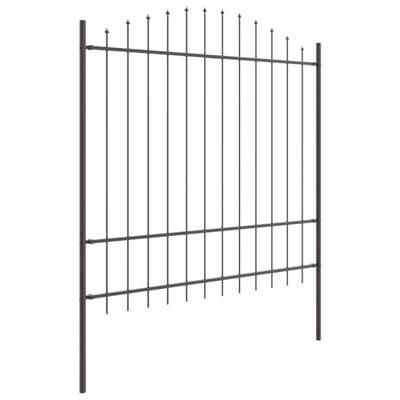 Tuinhek 4 pcs Grijs 170 x 215 cm Gepoedercoat staal