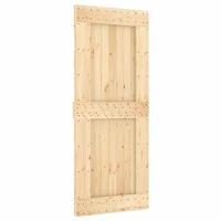 Schuifdeur met beslag 85x210 cm massief grenenhout - thumbnail