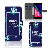 Apple iPhone 7 Plus | 8 Plus Portemonnee Hoesje Flowers Blue DTMP - thumbnail