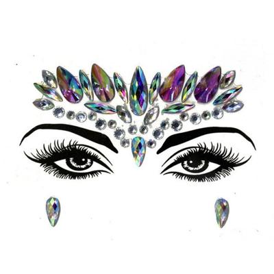 3 PC'S voorhoofd groene Masquerade make-up acryl gezicht sticker stijl: YT-01-5