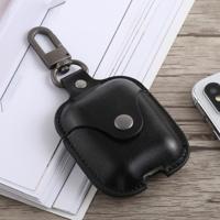 Bluetooth dikker Cover anti-drop stofdichte gesp Bluetooth koptelefoon PU lederen Case voor Airpods (zwart) - thumbnail