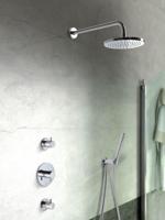 Regendoucheset Inbouw Hotbath Laddy Get Together 20cm Rond Glans Chroom Thermostaatkraan met Handdouche - thumbnail