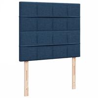 Boxspring met matras stof blauw 120x190 cm - thumbnail