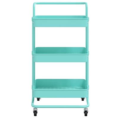 Keukentrolley 3-laags 42x35x85 cm ijzer en ABS turquoise Keukentrolley 3-laags 42x35x85 cm ijzer en ABS turquoise
