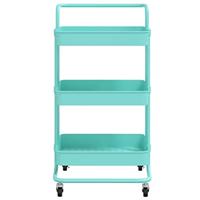 Keukentrolley 3-laags 42x35x85 cm ijzer en ABS turquoise - thumbnail