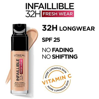 L’Oréal Paris Make-Up Designer Infallible 24HR Fresh Wear Foundation - 140 Golden Beige - Langhoudende Foundation met SPF 25 - 30 ml