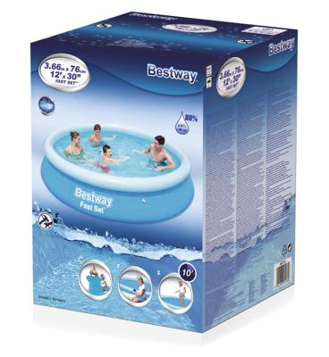 Bestway zwembad fast set rond 366 (blauw/lichtblauw)