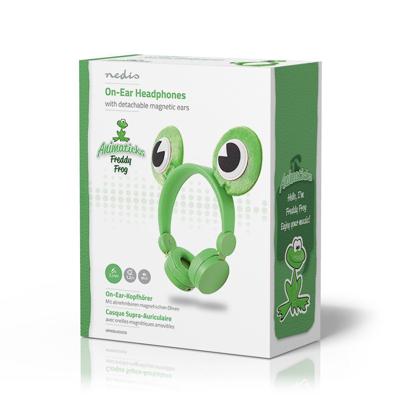 Bedrade Koptelefoon | 1,2 m Ronde Kabel | On-Ear | Afneembare Magnetische Oren | Freddy Frog | Groen Bedrade Koptelefoon | 1,2 m Ronde Kabel | On-Ear | Afneembare Magnetische Oren | Freddy Frog | Groen
