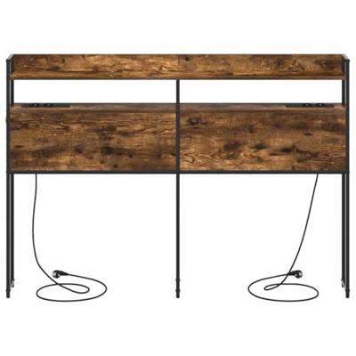 Hoofdbord met plank Gerookt eiken 160 cm Bewerkt hout