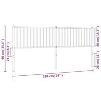 Hoofdbord metaal wit 198x3x90 cm - thumbnail