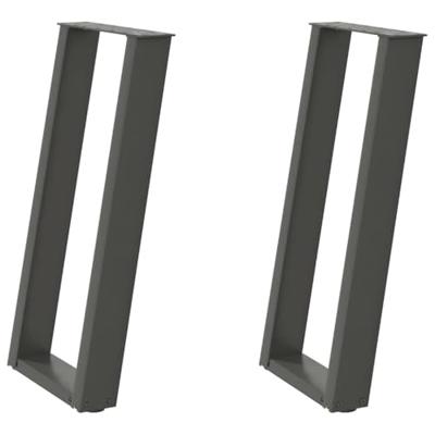 Console tafelpoten 2st U-vormig 38x(72-73)cm staal antraciet - thumbnail