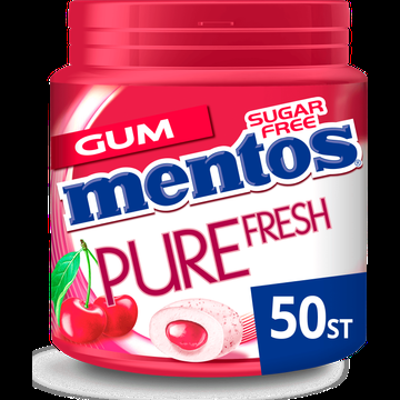 Mentos Gum Pure Fresh Cherry Suikervrij Pot 50 stuks bij Jumbo