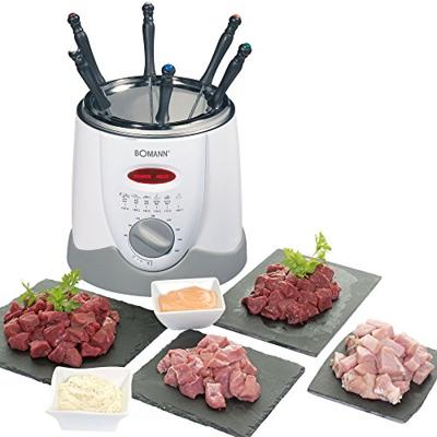 Bomann FFR 1290 Fondue-friteuse 1 l 840 W Met handmatige temperatuursinstelling Wit, Grijs