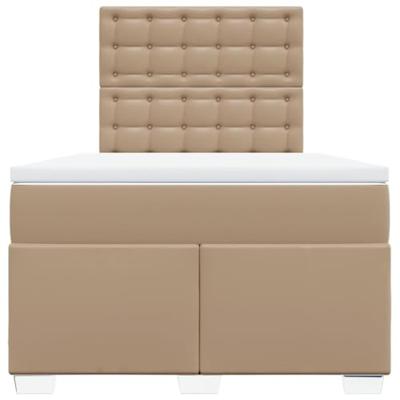 Boxspring met matras kunstleer cappuccinokleurig 120x190 cm