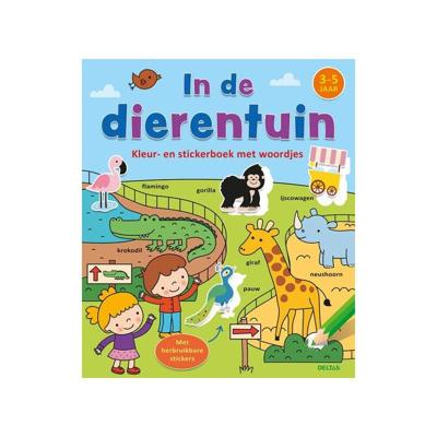Deltas Kleur- en stickerboek met woordjes - in de dierentuin Deltas Kleur- en stickerboek met woordjes - in de dierentuin
