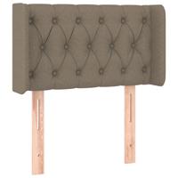 Hoofdbord met randen 83x16x78/88 cm stof taupe - thumbnail