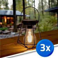 3 stuks solar led lamp vogue zwarte buitenlamp op zonne energie - thumbnail
