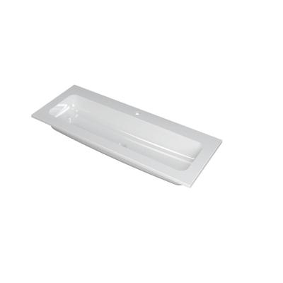 INK Faktor Wastafel Polystone Centraal met 1 Kraangat - 1200x450x15 mm - Glans Wit