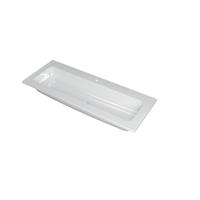INK Faktor Wastafel Polystone Centraal met 1 Kraangat - 1200x450x15 mm - Glans Wit - thumbnail