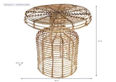 Bijzettafel DKD Home Decor Natuurlijk 48 x 48 x 45 cm