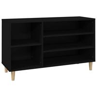 VidaXL Schoenenkast 102x36x60 cm bewerkt hout zwart - thumbnail