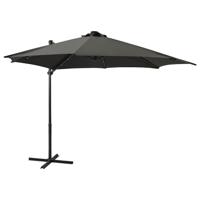 VidaXL Zweefparasol met paal en led-verlichting 300 cm antracietkleur - thumbnail