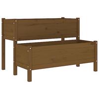 VidaXL Plantenbak 110x84x75 cm massief grenenhout honingbruin - thumbnail