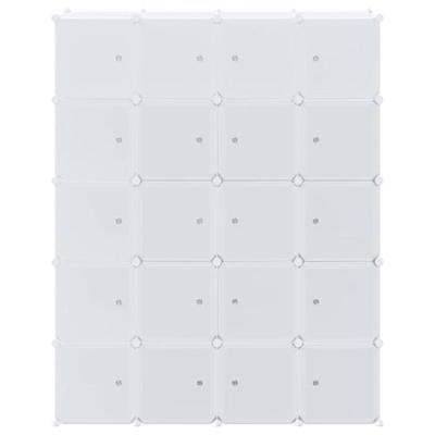 VidaXL Opbergmeubel met 20 vakken en ophangstangen polypropeen