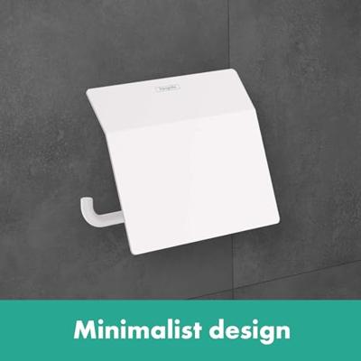 Toiletrolhouder Met Klep HansGrohe AddStoris Geborsteld Zwart Chroom
