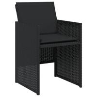 Tuinstoelen 4 st met kussens poly rattan zwart - thumbnail