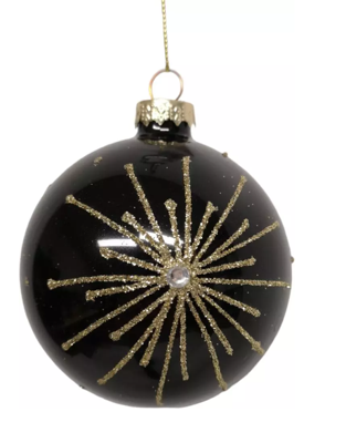 Kerstbal ster zwart Hortus - Hortus