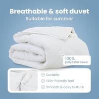 VidaXL Zomer dekbed wit 220 x 135 x 3 cm polyester - thumbnail