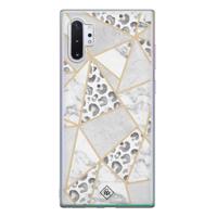 Samsung Galaxy Note 10 Plus siliconen telefoonhoesje - Stone & leopard print - thumbnail