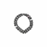 Kralen Streng Hematiet Magnetisch Ovaal Gedraaid (8 mm) - thumbnail