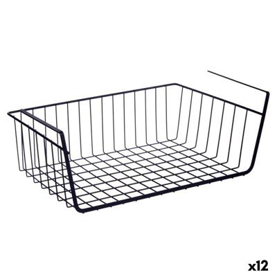 Mand voor keukenplank Kinvara Zwart Metaal Ijzer 42 x 14 x 26 cm 45 x 32 x 28 cm (12 Stuks)