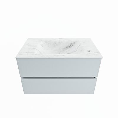 MONDIAZ VICA-DLUX 80cm badmeubel onderkast Clay 2 lades. Inbouw wastafel CLOUD midden 1 kraangat, kleur Opalo. MONDIAZ VICA-DLUX 80cm badmeubel onderkast Clay 2 lades. Inbouw wastafel CLOUD midden 1 kraangat, kleur Opalo.