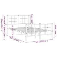 Bedframe met hoofd- en voeteneinde metaal wit 120x200 cm - thumbnail
