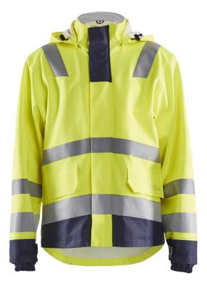 Blåkläder Vlamvertragende regenjas LEVEL 2 43132022 | High-Vis Geel/Marineblauw | Maat M - 7330509783696