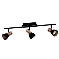 Eglo Led plafondspotBarnham led 3-lichts zwart met koper - 94586 - thumbnail