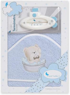 Interbaby Badaccessoires Teddy 100 Cm Katoen Blauw 2-delig