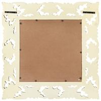 VidaXL Spiegel handgesneden 50x50 cm massief mangohout wit - thumbnail