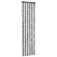 VidaXL Vliegengordijn 56x185 cm chenille grijs en wit - thumbnail